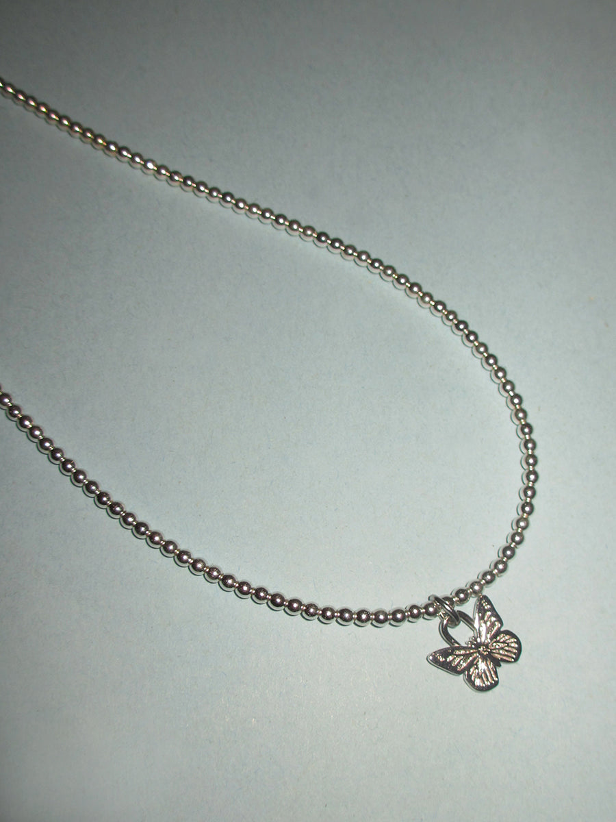 Butterfly Lock Chain Necklace Silver