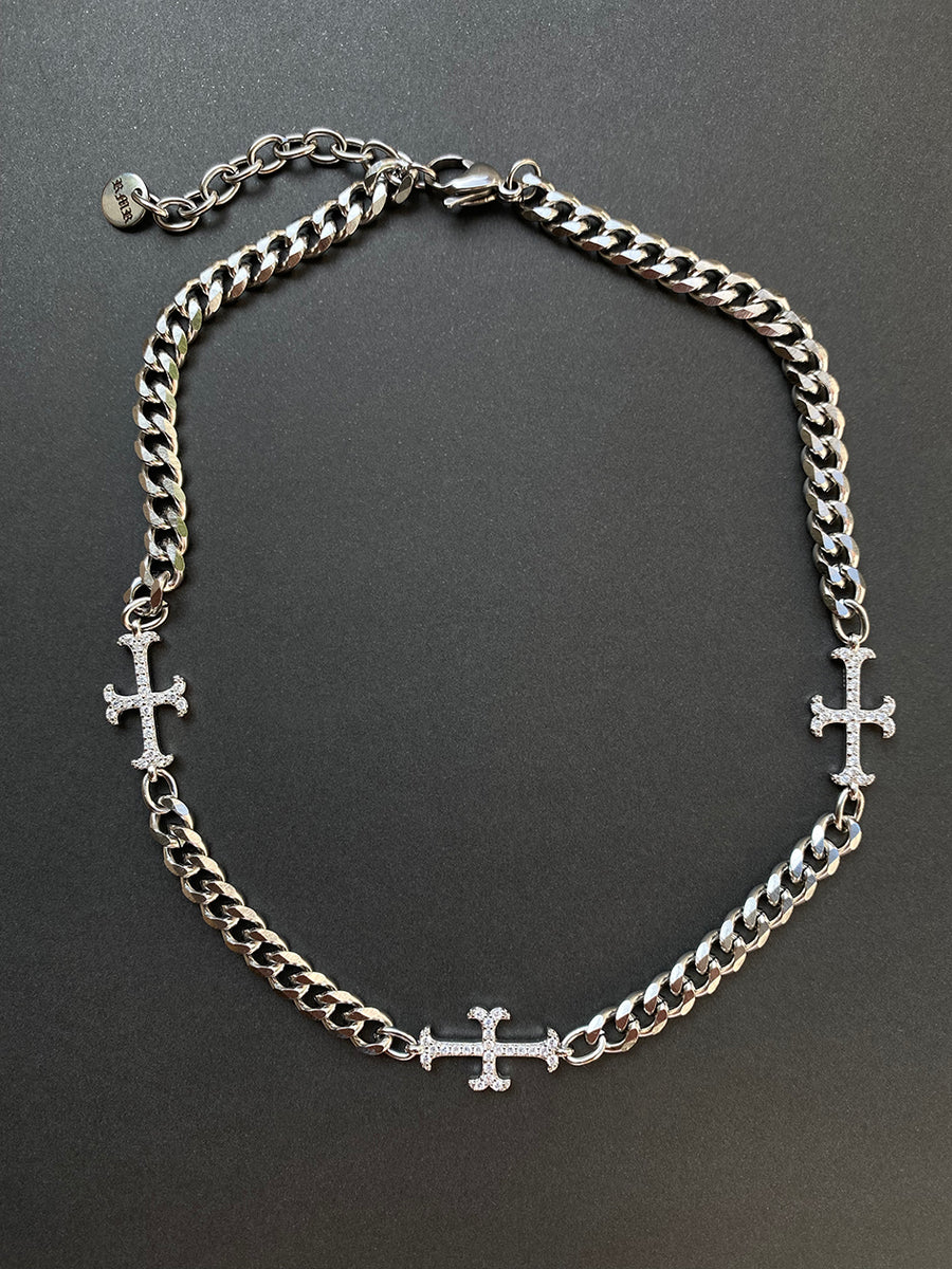 BLACK PEARL ADAMAS CROSS CHOKER – Rimor Jewelry