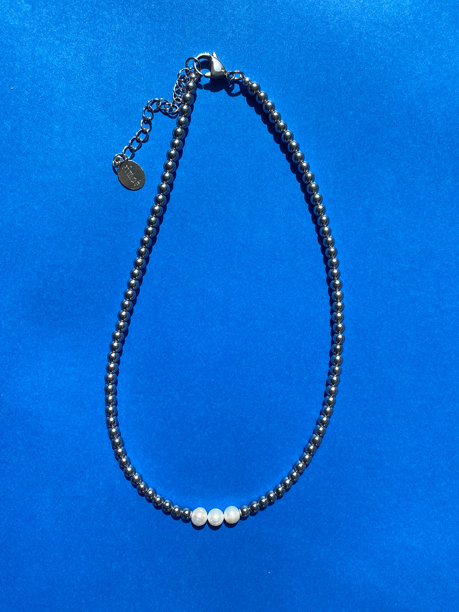 THE EMENDO SILVER HEMATITE PEARL NECKLACE – Rimor Jewelry