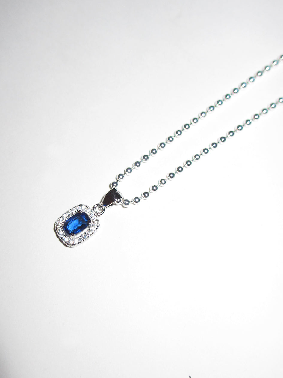 BLUE GEM CHAIN NECKLACE 925 Sterling Silver – Rimor Jewelry