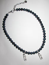Load image into Gallery viewer, DBL PIN THROUGH MY PEARL BLACK PEARL CHOKER