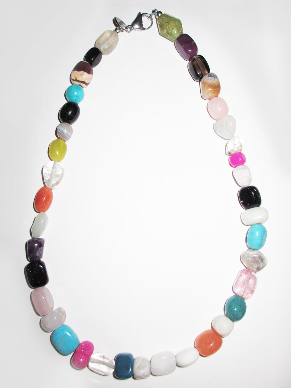 MULTI ROCK NECKLACE #5 18 INCHES