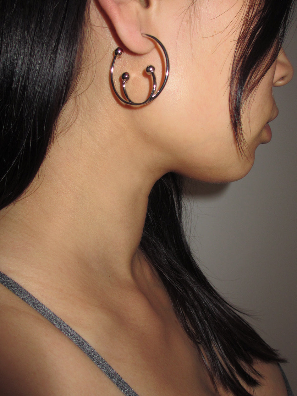 アクセサリー vintage hoop design pierce silver 925 Vintage Chic Sterling Silver Round Twisted Loops 12mm Open Hoop