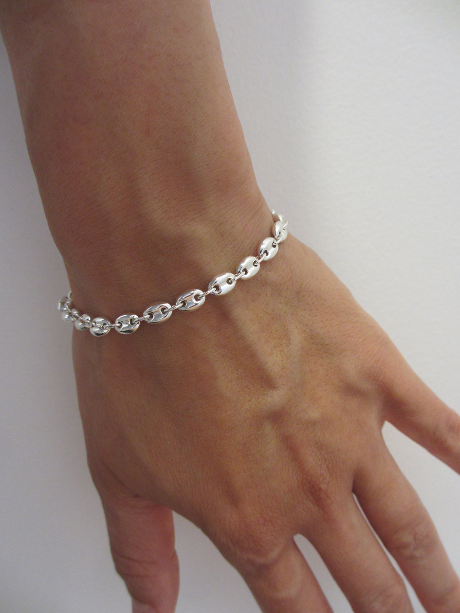 THE STERLING SILVER COFFEE BEAN BRACELET – Rimor Jewelry