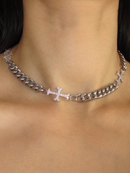ロイヤルオーダー C-CHAIN Choker 20inch/50cm TRIO_ADAMA_CROSS_CHAIN_CHOKER_