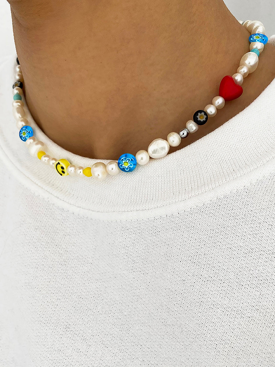 Boho Smiley Layered Beaded Necklaces With Strand Bracelet, Smile Face Star  Fruits Flowers Heart Shape Beads Pearl Stackable Collar Necklace Anklet For  | Fruugo NO