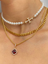 Load image into Gallery viewer, THE PEARLY ADAMAS CROSS CHOKER GOLD