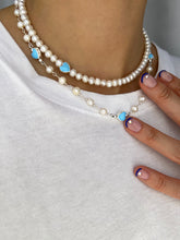 Load image into Gallery viewer, THE BABY BLUE HEART PEARL CHOKER