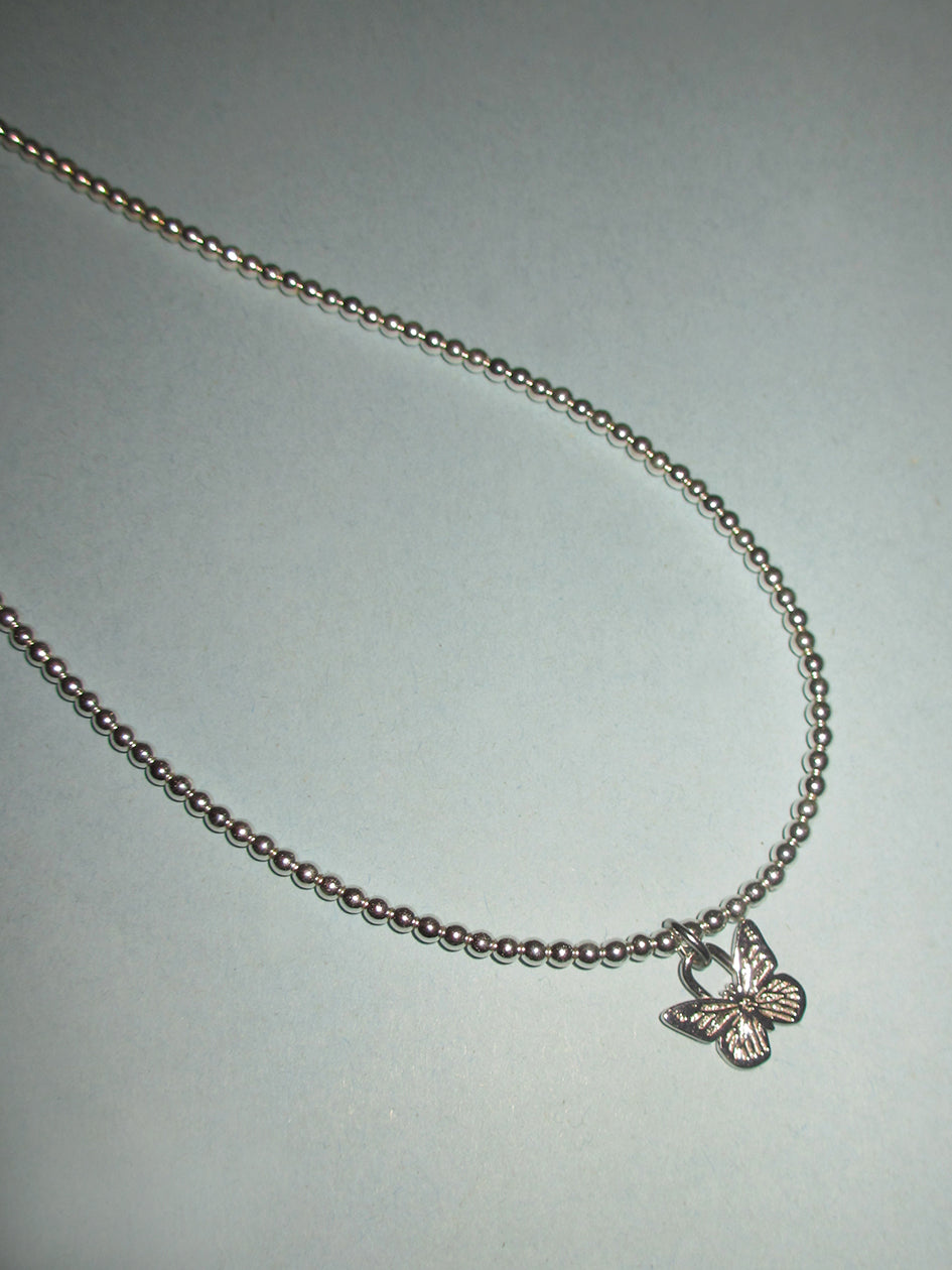 Silver Beaded Necklace - Krishna Pendant – Panache-The Desi Creations