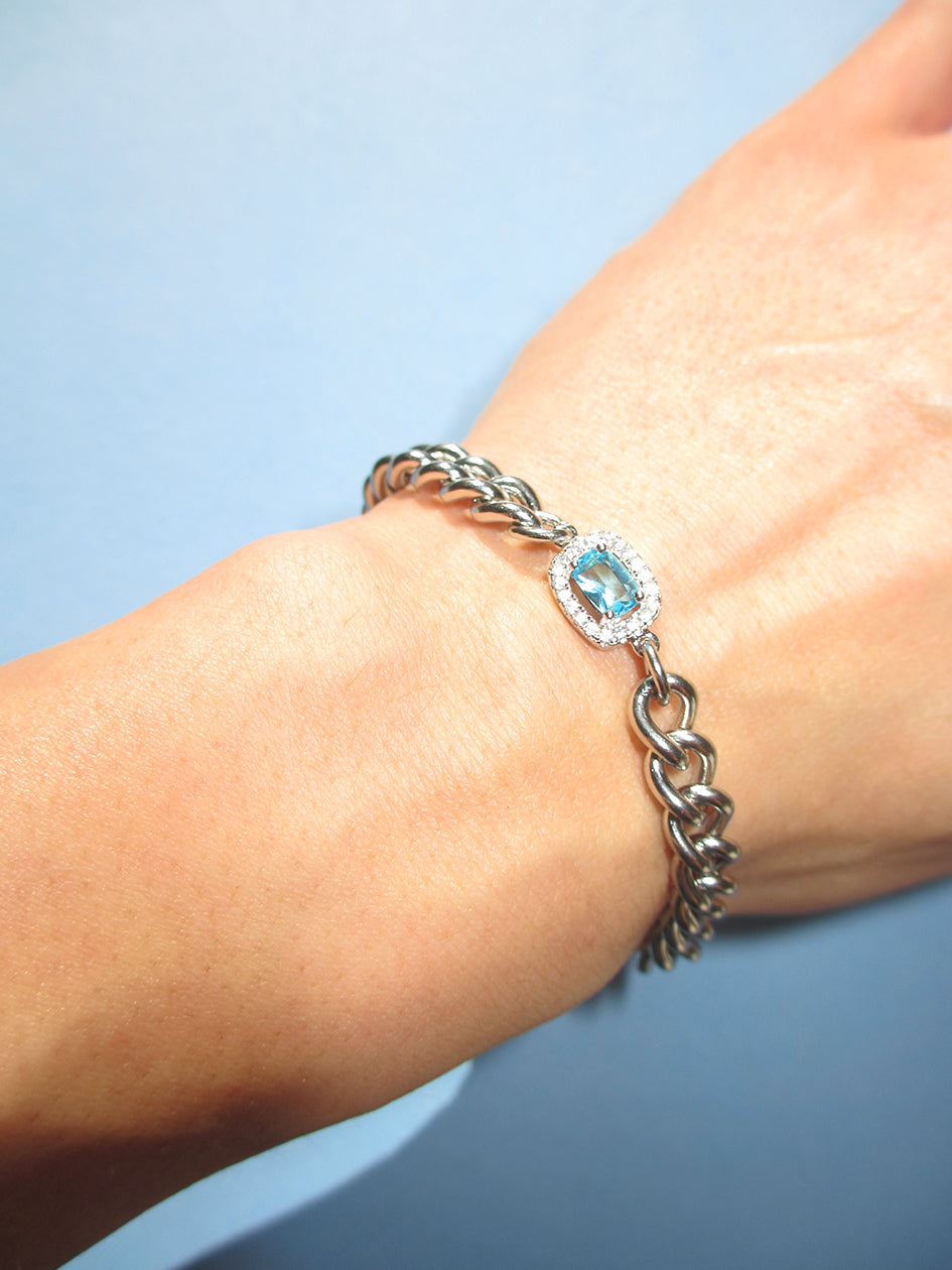 THE BLUE GEM CHAIN BRACELET