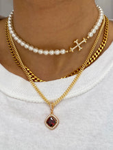 Load image into Gallery viewer, THE PEARLY ADAMAS CROSS CHOKER GOLD