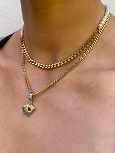 THE DELICATE PEARLY CHAIN CHOKER GOLD