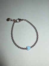 Load image into Gallery viewer, THE BABY BLUE HEART HEMATITE BRACELET