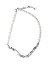 Load image into Gallery viewer, MEDIUM FRESHWATER PEARL CHAIN CHOKER SILVER