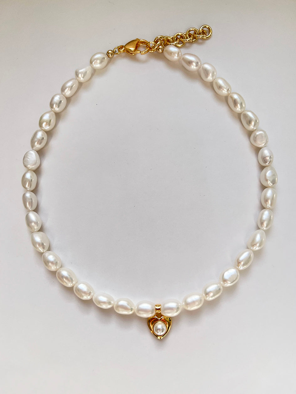 THE MINI VENUS BAROQUE PEARL CHOKER GOLD - 15 Inches