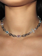 Load image into Gallery viewer, THE MULTI GEM ADAMAS CROSS CHAIN