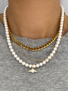 THE PEARLY ANGEL NECKLACE GOLD
