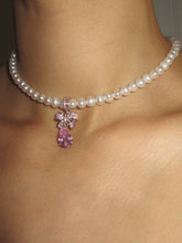Load image into Gallery viewer, PINK BOW FRESHWATER PEARL CHOKER
