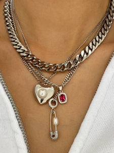 THE RED GEM CHAIN SILVER