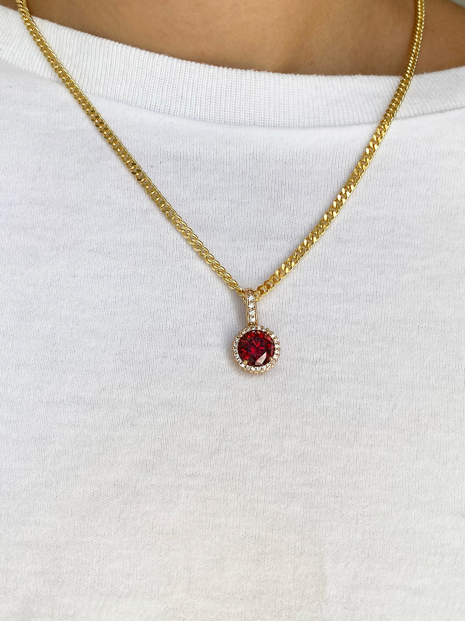 Classic Gold With Red Gems Glasses Chain