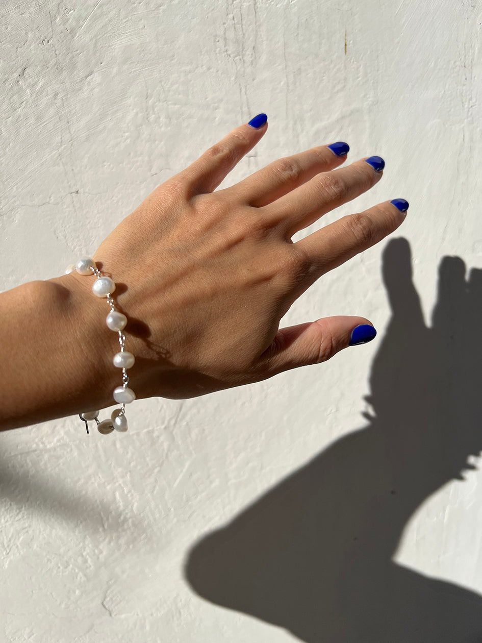 Blue ceramic flower stretch Rosary bracelet – Katholic Beads & More
