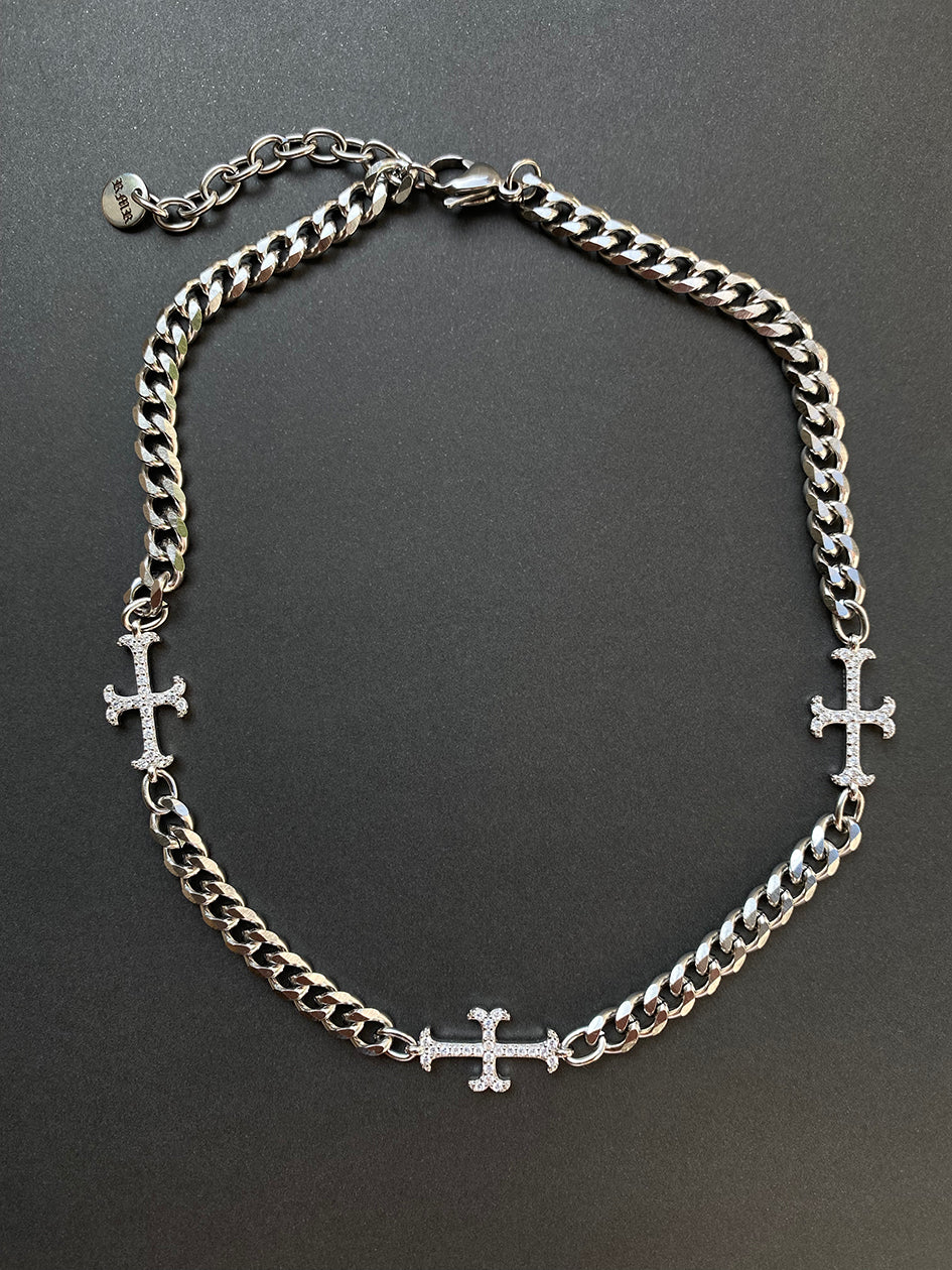 Cross shop choker chain