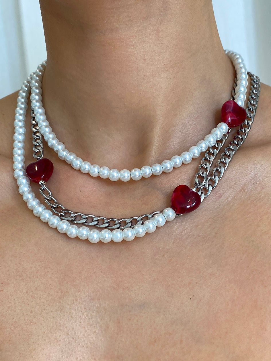 PEARLY HEART CHOKER – Rimor Jewelry