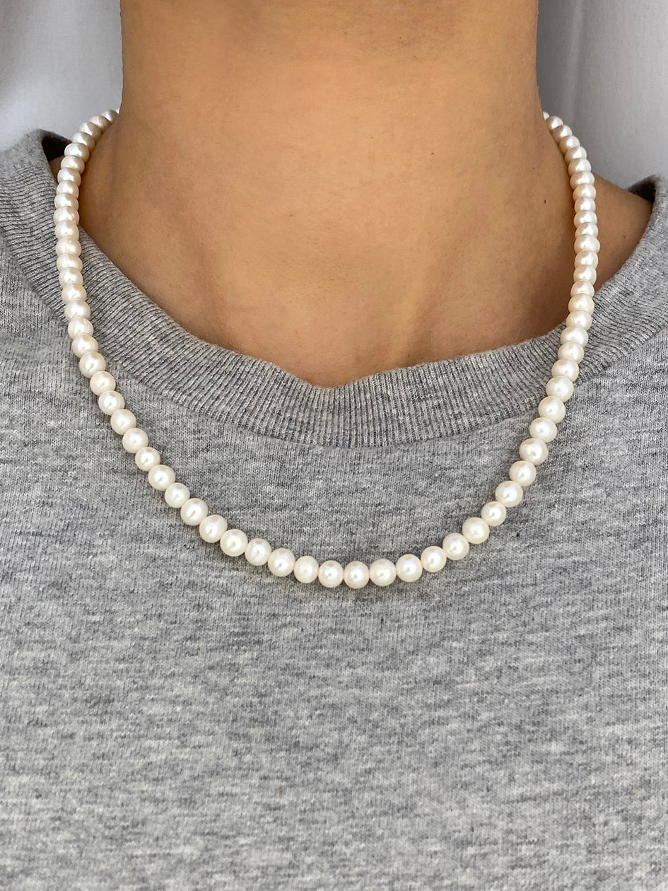 1 Str, Natural White Pearl Necklace, AAA, Freshwater Pearls, Irregular  Pearls, DIY Pearl Accessories, Multi-Size Pearls, Length 35cm