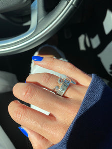 SAFETY PIN RING SILVER